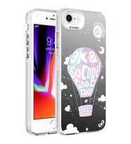 Apple iPhone 8 Kılıf Desenli Silver Sert Kapak (Renksiz)