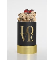 Love Silindir Kutuda Peluş Ayıcıklar ve Kalp