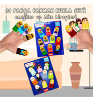 2 Set - 20 Parça Tox Emojiler ve Aile Bireyleri Parmak Kukla T106 T751