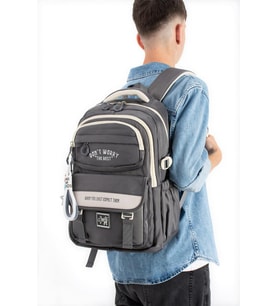 Ventis Unisex Okul Çantası Ortaokul Lise Sırt Çantası 43*30 Cm Su Geçirmez Kumaş Çok Cepli Vnt1-C