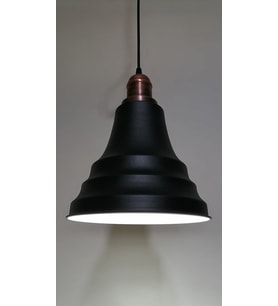RİOLİGHT RETRO SİYAH İÇİ BEYAZ TEKLİ METAL SARKIT ÇAP:23CM