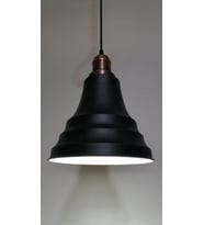RİOLİGHT RETRO SİYAH İÇİ BEYAZ TEKLİ METAL SARKIT ÇAP:23CM
