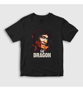 Presmono Unisex Çocuk Siyah The Dragon Bruce Lee T-Shirt 256879tt