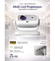 APR01 4K UHD Akıllı Taşınabilir LED Projeksiyon Cihazı Full HD 2.4+5G Wi-Fi Ev Sineması Projeksiyonu