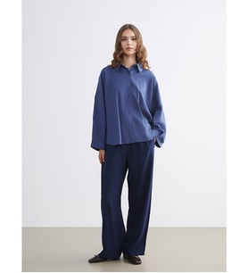 LCW Modest Lacivert Beli Lastikli Geniş Paça Kadın Pantolon