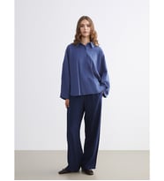 LCW Modest Lacivert Beli Lastikli Geniş Paça Kadın Pantolon