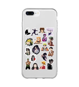 Iphone 7 PLUS - 8 PLUS Uyumlu Anime Sticker Tasarımlı Şeffaf Telefon Kılıfı