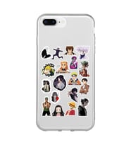 Iphone 7 PLUS - 8 PLUS Uyumlu Anime Sticker Tasarımlı Şeffaf Telefon Kılıfı