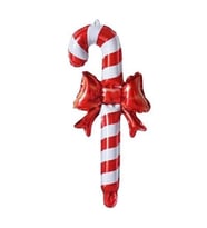 Yılbaşı Folyo Balon Baston Şeker Kurdeleli Dekor Süs 56x27cm