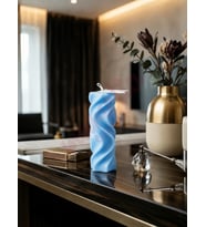 Mumelia Candles Sonsuz Döngü - Doğal Soya Dekoratif Mum - Mavi