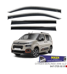 CITROEN BERLINGO 2018-2025 KROMLU CAM RÜZGARLIĞI 4LÜ Set Niken Marka