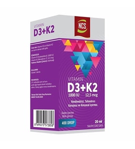 Ncs Vitamin D3 + K2 Damla 20 ml