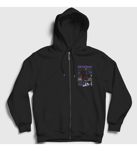 Presmono Unisex Siyah Lelouch Anime Code Geass Fermuarlı Kapüşonlu Sweatshirt 510260tt