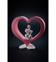 MYCRAFT3D Anneler Günü Hediyesi Kalp İçinde Anne Bebek Figürü 3D Baskı Dekoratif Biblo Duygusal Tasarım Masaüstü Obje