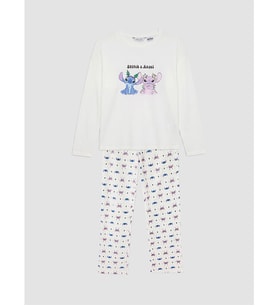 LCW Young Ekru Stitch Ve Angel Baskılı Pijama Takımı