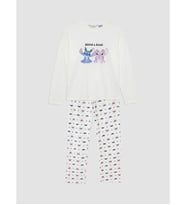 LCW Young Ekru Stitch Ve Angel Baskılı Pijama Takımı