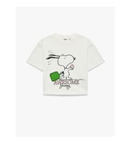 Koton Bisiklet Yaka Ekru Kız Çocuk T-Shirt 6SKG10157AK