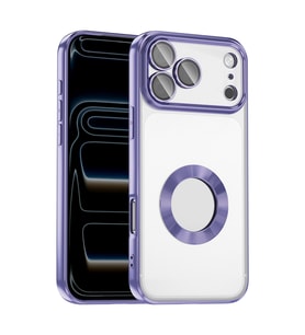 Apple iPhone 17 Pro Max Uyumlu Kılıf Kamera Korumalı Logo Gösteren Zore Omega Kapak (Lila)