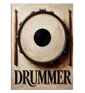 Duvara Asılı Davul Drummer Dekoratif Kanvas - Mdf Ahşap Tablo