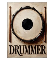 Duvara Asılı Davul Drummer Dekoratif Kanvas - Mdf Ahşap Tablo