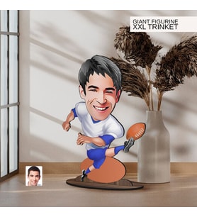 BK Gift Kişiye Özel Amerikan Futbolu Karikatürlü Büyük Boy Ahşap Biblo-4, Arkadaşa Hediye , Sevgiliye Hediye, Kişiye Özel Biblolar
