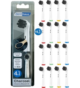 Charcoal - Aktif Karbon Ekstra Beyazlık Oral B Şarjlı Diş Fırçası Yedek Başlığı - 16'lı Yedek Başlık