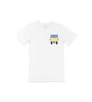 Mavii Gamer Never Die Cep Logo Tasarımlı Beyaz Tişört
