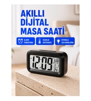 Mey İthalat® Fotoselli Dijital Masa Saati Aydınlatmalı Alarm ve Tarih Göstergeli