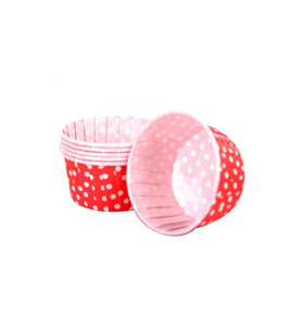Cupcake Kalıbı Minik Boy 38*30 Mm (100 Adet)  Puantiyeli Kırmızı
