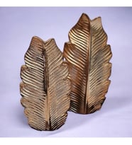 2'Lİ KAPLAMA YAPRAK VAZO SET GAGA-007 BRONZ
