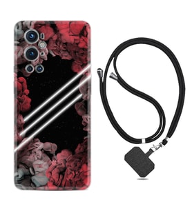 Tecno Spark 9 Pro Kılıf Silikon Boyun Askılı İpli Desenli Silikon Flowers Line 1732
