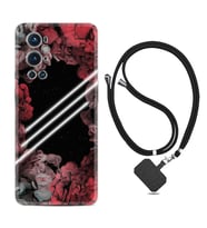 Tecno Spark 9 Pro Kılıf Silikon Boyun Askılı İpli Desenli Silikon Flowers Line 1732