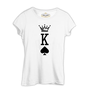 K - The King Beyaz Kadın Tshirt