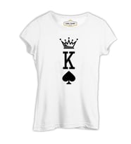 K - The King Beyaz Kadın Tshirt