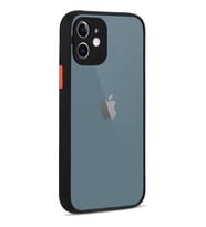 Apple iPhone 12 Montreal Arkası Şeffaf Sert Silikon Kılıf (Siyah)