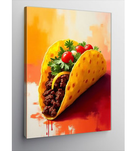 Kanvas Tablo Lezzetli Taco Sunumu