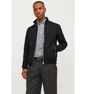 Jack & Jones JJERUSH Harrington Erkek Bomber Mont (Siyah)