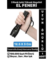 Profesyonel Kamp Avcı Güvenlik Okul Deprem Yüksek Mesafeli 3 Renk Güçlü Işık EL FENERİ