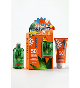 Ostwint Güneş Kremi Yoğun Nemlendirici Aloe Vera Jel Set E Vitaminli SPF 50+ Yüksek Koruma 100+100ml