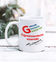 Öğretmenler Günü Tasarımlı Kişiye Özel Kupa Bardak (Beyaz)