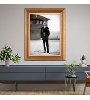 Altın Varaklı Çerçeveli Paspartulu Atatürk Tablo TR1098 (Gold)