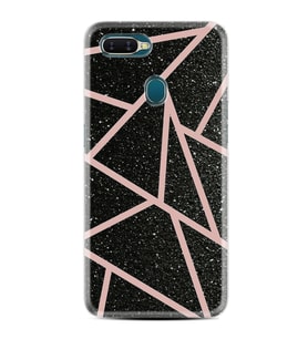 Oppo A5S A15 A16 A54 A55 A73 A74 Kılıf Desemli Silikon Pembe Şeritli Mermer 1312
