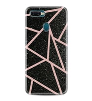 Oppo A5S A15 A16 A54 A55 A73 A74 Kılıf Desemli Silikon Pembe Şeritli Mermer 1312
