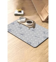 MAtGo Pati Kedi Köpek Beslenme Matı 50x70cm Su Geçirmez Mama Kabı Altlığı Paspası Mavi Koi Dalgaları