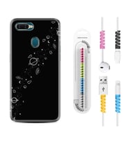 Oppo A5S A15 A16 A54 A55 A73 A74 Kılıf Kablo Koruma Spiral Silikon Planet 1620