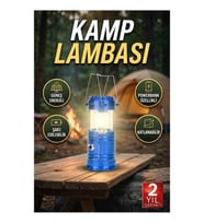 Güneş Enerjili Şarjlı LED Kamp Lambası Powerbank Özellikli Işıldak