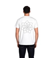 Erkek Geometrik Çiçek Mandala Deseni Baskılı Rahat Kesim Kısa Kollu Tişört Günlük Modern Şık Zarif