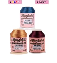 3 Adet Altınbaşak Oya ve Dantel İpi 20 gr - Royaleks - No: 050 - 480 - 585
