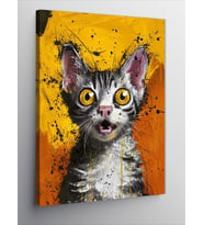 Kanvas Tablo Şaşkın Kedi