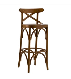 Sandalye 1921 Zus279 ÇAPRAZ Cafe Yüksek Model Kayın Oval Parlak Ceviz El Yapım